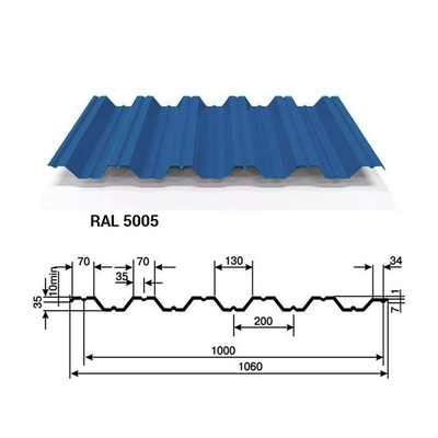 Angled Shape Color Coated Steel Roof Sheet